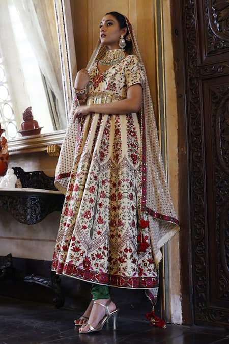 Vikram Phadnis Floral Embroidered Kalidar Churidar Set 