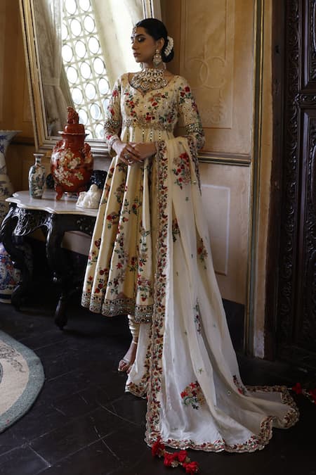 Vikram Phadnis Embroidered Kalidar Churidar Set 