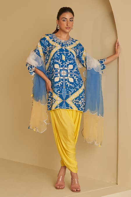 Sage Saga Veena Suvaarn Floral Print Kurta Pant Set 