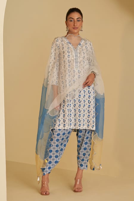 Sage Saga Sarang Neel Floral Print Kurta Salwar Set 