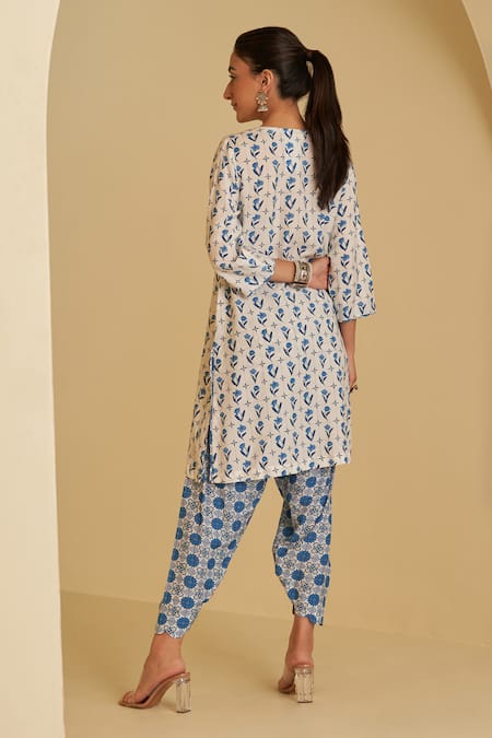 Sage Saga Sarang Neel Floral Print Kurta Salwar Set 