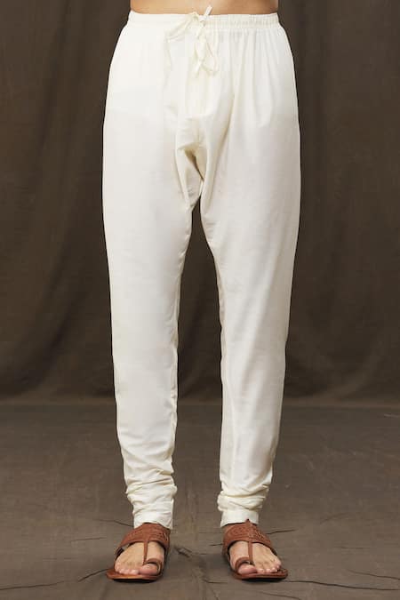 Arihant Rai Sinha_Silver Polyester, Silk Metallic Kurta And Churidar Set _Online_at_Aza_Fashions