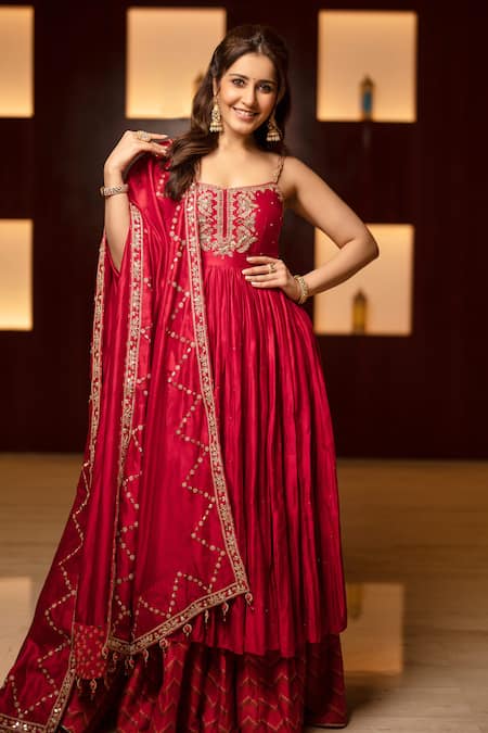 Punit Balana Marodi Yoke Embroidered Anarkali Gharara Set 