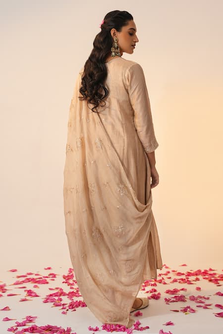 Label Mansi Nagdev Taabiir Cotton Silk Anarkali Trouser Set 