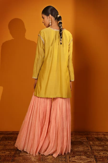 Sitaraa Resham Short Kurta Sharara Set 