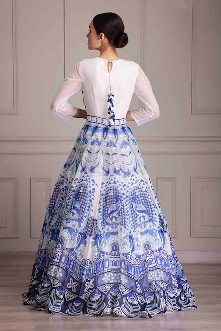 Alpona Designs By Soham Acharya Palace Print Anarkali With Embroidered Dupatta 