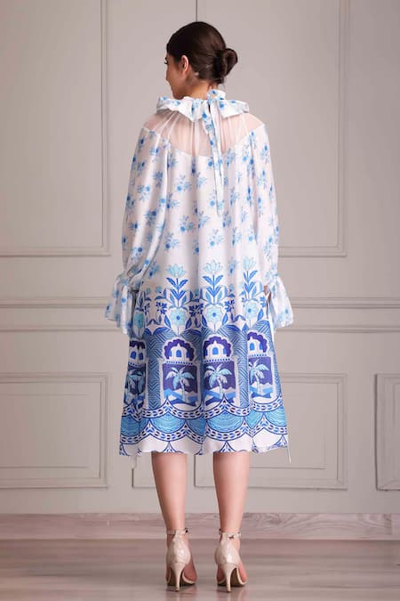 Alpona Designs By Soham Acharya Palace Print Raglan Sleeve Dress 