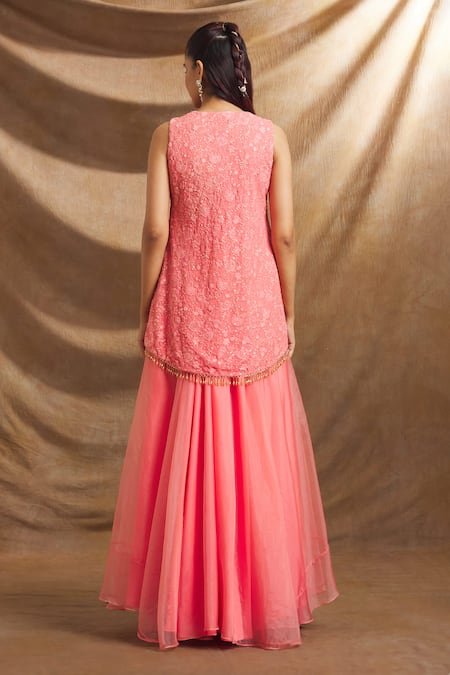 Priti Sahni Hand Embroidered Top & Palazzo Set 