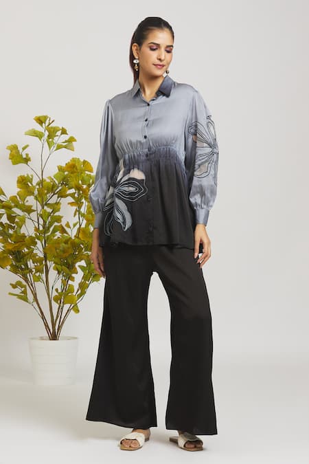 Samyukta Singhania Applique Embroidered Shirt With Pant 