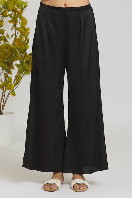 Naintara Bajaj Grey Satin, Embroidery Shawl Neck Applique Shirt With Pant at Aza Fashions Naintara Bajaj_Grey Satin, Embroidery Shawl Neck Applique Shirt With Pant _at_Aza_Fashions