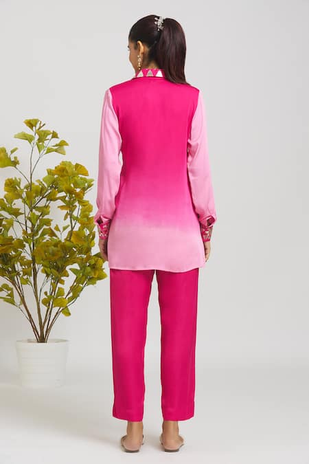 Naintara Bajaj Ombre Side Tie Shirt With Pant 