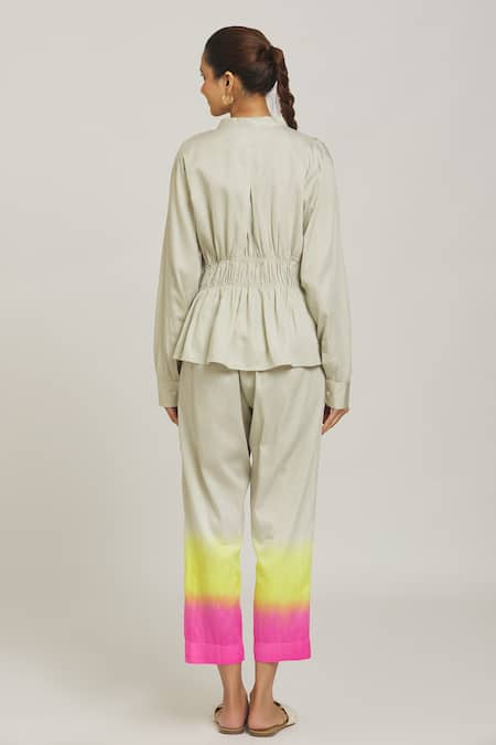 Naintara Bajaj Placement Embroidery Shirt With Ombre Pant 