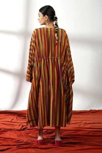Leela By A Striped Print Kaftan With Inner 