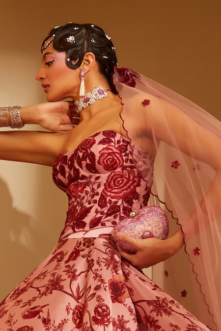 Sachkiran Bimbra Sophia Printed Lehenga Corset Blouse Set 