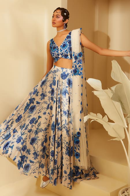 Sachkiran Bimbra Sapphire Printed Lehenga Blouse Set 