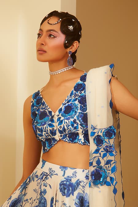 Sachkiran Bimbra Sapphire Printed Lehenga Blouse Set 
