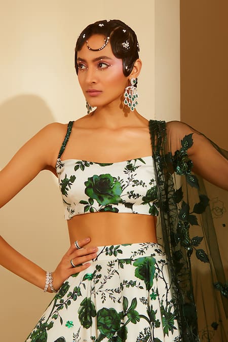 Sachkiran Bimbra Gemma Rose Print Lehenga Set 