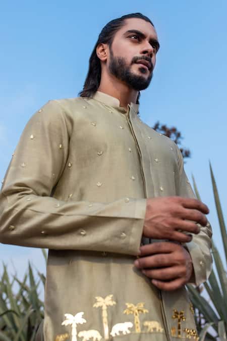 Runit Gupta Heritage Embroidered Short Kurta Set 