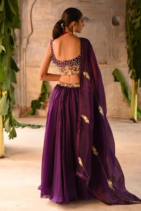 Deep Thee Sequin Blossom Blouse Lehenga Set 