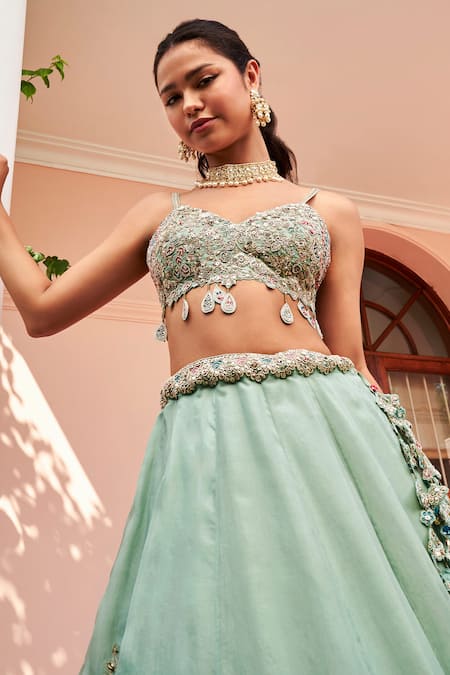 Buy Osaa By Adarsh Blue Organza Zari, Embroidery Sweetheart Neck Zardozi Bridal Lehenga Set Online at Aza Fashions Buy_Osaa By Adarsh_Blue Organza Zari, Embroidery Sweetheart Neck Zardozi Bridal Lehenga Set _Online_at_Aza_Fashions
