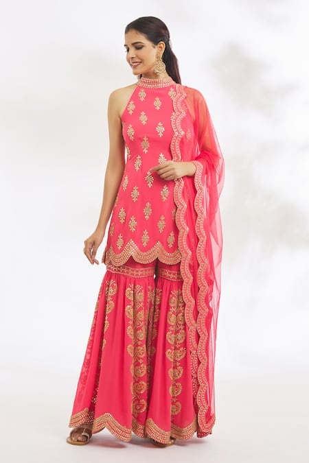 Vandana Sethi Embroidered Kurta Gharara Set 