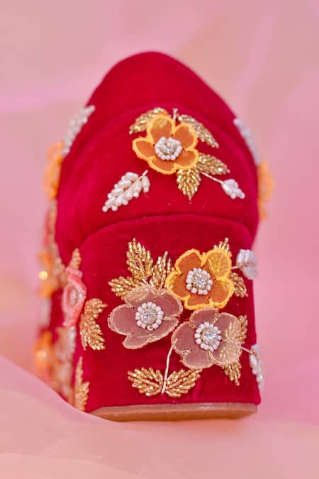 Buy Around Always Pink Pearls, Beads, Embroidery Dream Floral Sneaker Wedges Online at Aza Fashions Buy_Around Always_Pink Pearls, Beads, Embroidery Dream Floral Sneaker Wedges _Online_at_Aza_Fashions