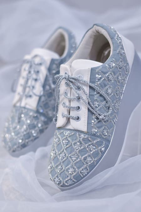 Around Always Gemini Sequin Embroidered Sneaker Wedges 