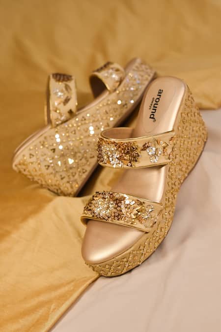 Around Always Victoria Thread Embroidered Wedges 