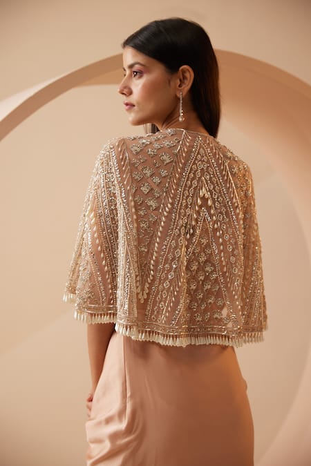 Roqa Claudia Pearl Embroidered Jacket Skirt Set 