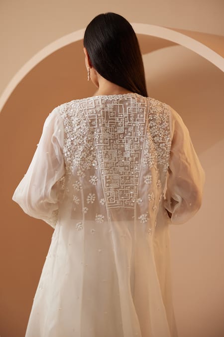 Roqa Edessa Hand Embroidered Cape Dhoti Skirt Set 