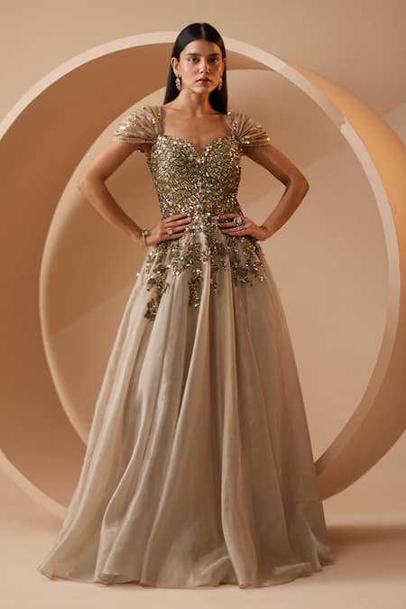 Roqa Ether Sequin Embroidered Gown 