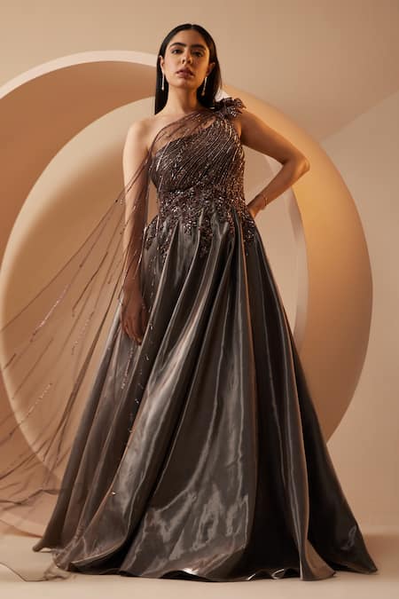 Brown evening cheap gown