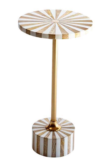 Logam White Mild Steel, Resin And Mdf Cabrera Circular Shaped Table Online at Aza Fashions Logam_White Mild Steel, Resin And Mdf Cabrera Circular Shaped Table_Online_at_Aza_Fashions