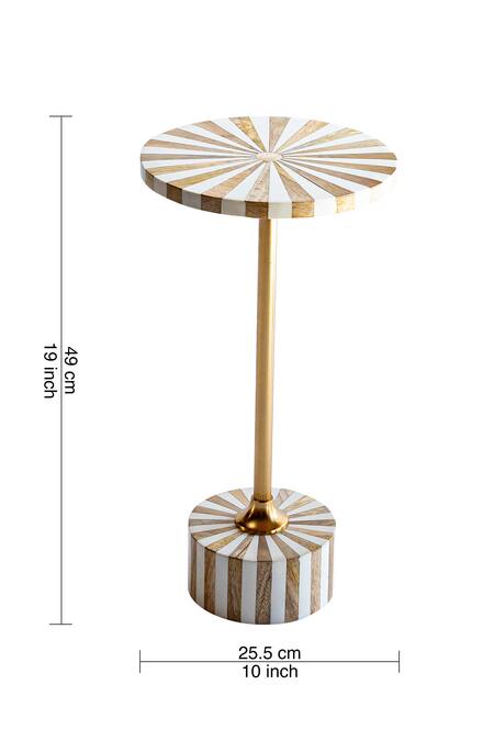 Buy Logam White Mild Steel, Resin And Mdf Cabrera Circular Shaped Table Online at Aza Fashions Buy_Logam_White Mild Steel, Resin And Mdf Cabrera Circular Shaped Table_Online_at_Aza_Fashions