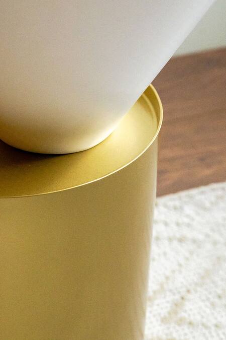 Logam_White Mild Steel Norma Table_at_Aza_Fashions