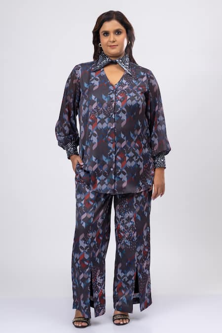 Mamicha Mosaic Print Shirt With Pant 