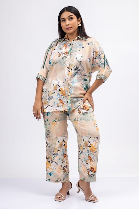 Mamicha Ophelia Bloom Print Shirt With Pant 