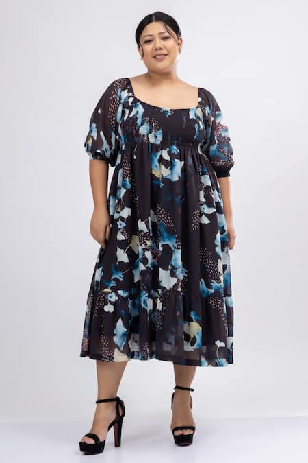 Mamicha Judith Lily Bloom Print Midi Dress 