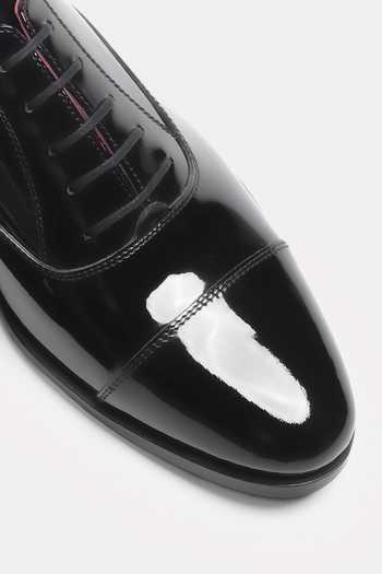 Morf_Black Patent Captoe Oxford Shoes_Online_at_Aza_Fashions