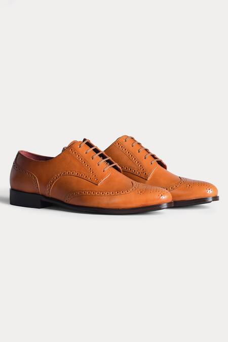 Buy_Morf_Brown Wingtip Brogue Derby Shoes_Online_at_Aza_Fashions