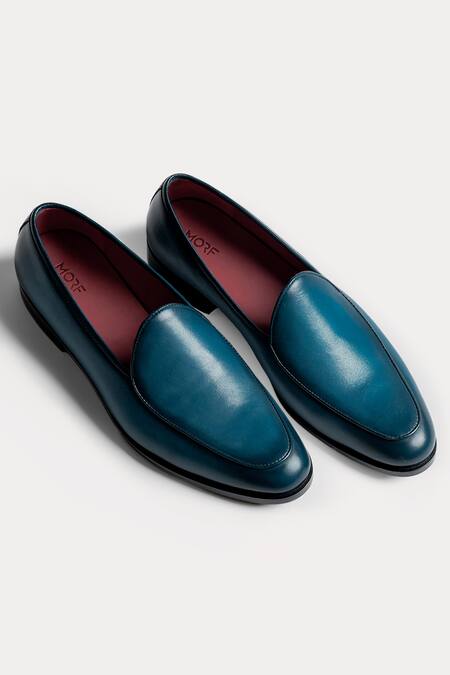 Morf Blue Hand Painted Penny Loafers 