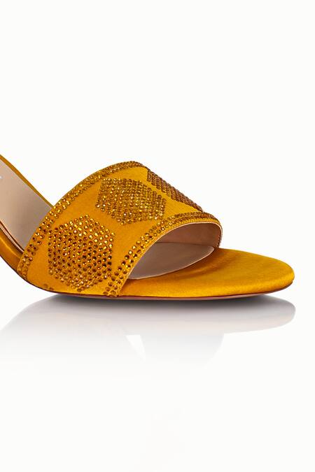 Riya Jaisinghani_Yellow Crystals Alaina Work Heels_at_Aza_Fashions