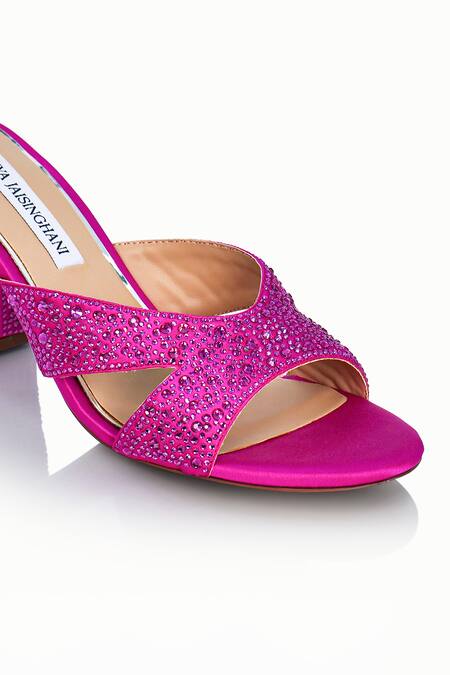 Riya Jaisinghani_Pink Crystals Amira Embellished Heels_at_Aza_Fashions