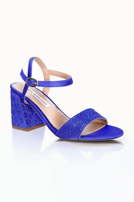 Riya Jaisinghani Blue Embellished Ava Crystal Work Heels