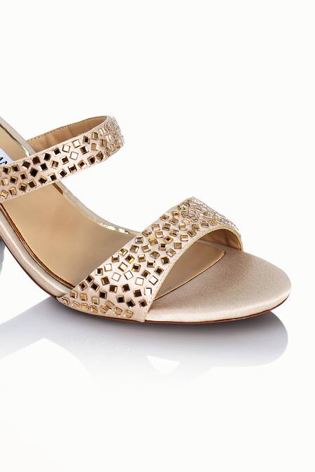Riya Jaisinghani_Beige Crystals Charvi Embellished Heels_at_Aza_Fashions