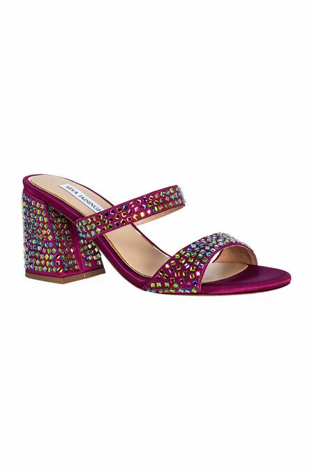 Buy_Riya Jaisinghani_Multi Color Crystals Embellished Block Heels_Online_at_Aza_Fashions