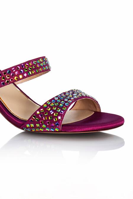 Riya Jaisinghani_Multi Color Crystals Embellished Block Heels_at_Aza_Fashions