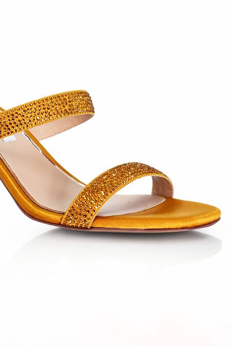 Riya Jaisinghani_Yellow Crystals Dia Embellished Heels_at_Aza_Fashions