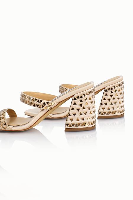 Shop_Riya Jaisinghani_Beige Crystals Kavya Embellished Heels_Online_at_Aza_Fashions
