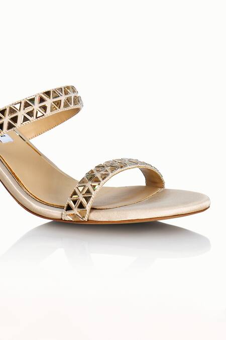 Riya Jaisinghani_Beige Crystals Kavya Embellished Heels_at_Aza_Fashions